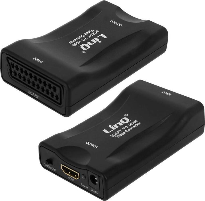 Image du produit LinQ Adaptateur vidéo 1080P SCART / HDMI, SCART-HDMI by - Noir (HDMI, 5 cm)