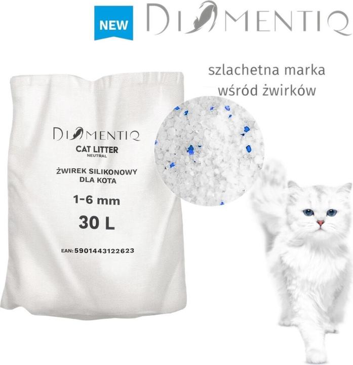 Actual product image Diamentiq Neutral - Cat litter - 30 litres (Antibacterial, Non-clumping, Non-dusting, Fast absorbing, 28 kg)