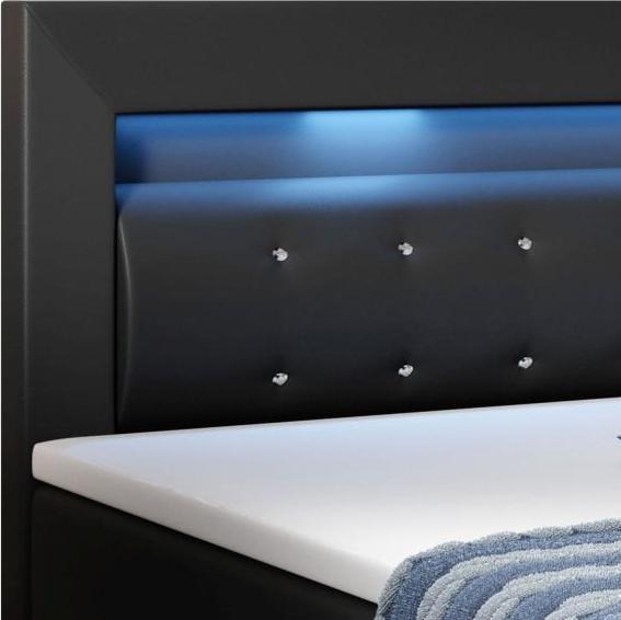 Actual product image Juskys LED box spring bed Montana (180 x 200 cm)