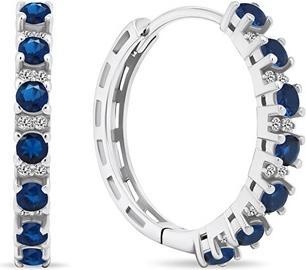 Brilio Silver - Sparkling round earrings with zircons EA472WB