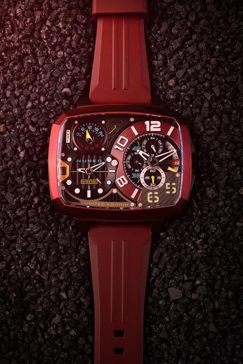 Actual product image Nubeo NB-6084-02 Men's watch Odyssey Triple Time-Zone Limited 58mm 5ATM (Chronograph)