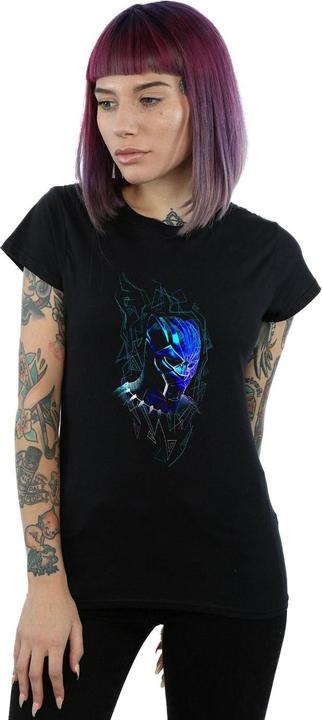 Image du produit Femme/Les femmes - T-shirt en coton avec masque en néon de la Panthère noire (M)