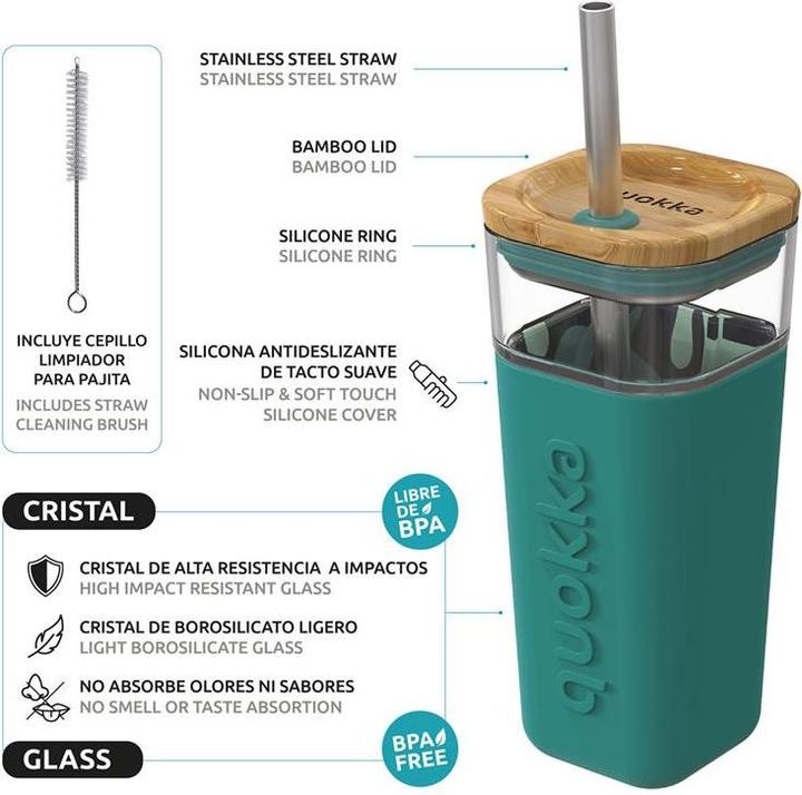 Produktbild Quokka Trinkbecher 'Liquid Cube Inner Tropical Flow' (540 ml, 1 x)