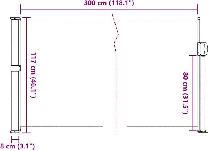 Actual product image VidaXL Extendable side awning (1.17 m)