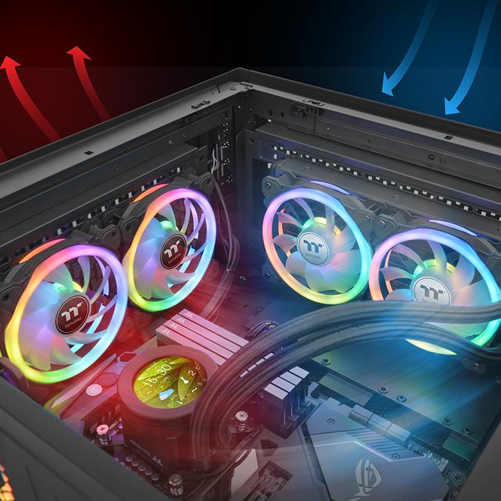 Produktbild Thermaltake SWAFAN 14 RGB Computergehäuse Ventilator 14 cm Schwarz 3 Stück(e) (140 mm, 3 x)