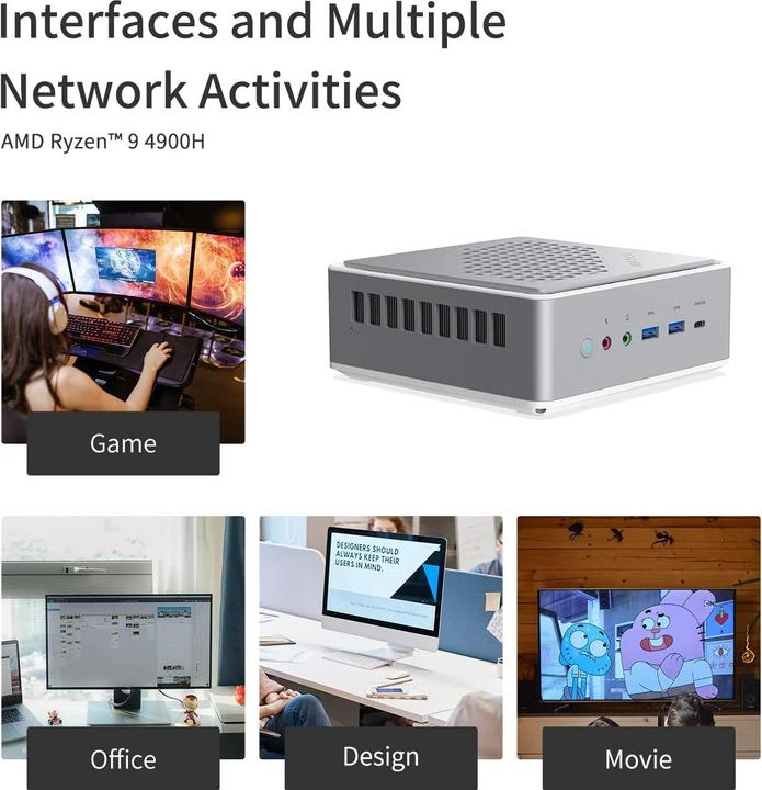 Produktbild Minisforum Mini PC HM90 32+512GB (Ryzen 9 4900H)