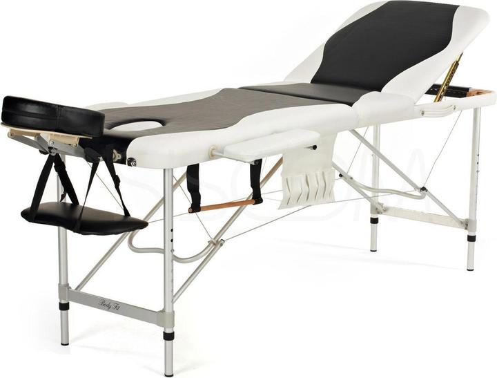 Body Fit 3-piece massage bed aluminum black and white (1038)