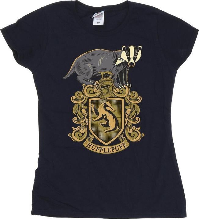 Actual product image Womens/Ladies Hufflepuff Sketch Crest Cotton T-Shirt (M)
