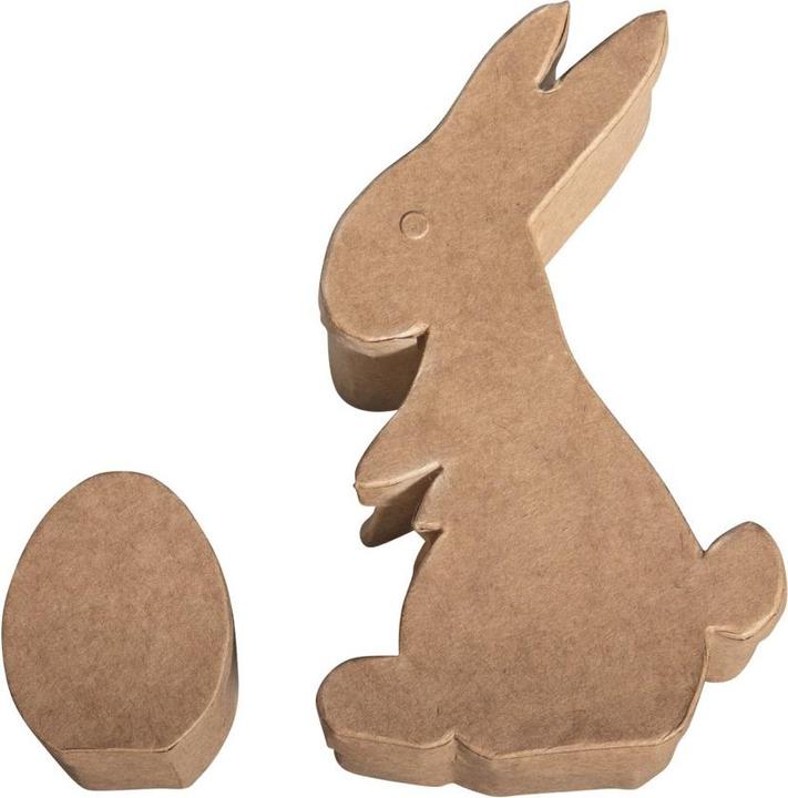 Actual product image Rayher Paper mache box rabbit with egg, FSC Recycled 100%