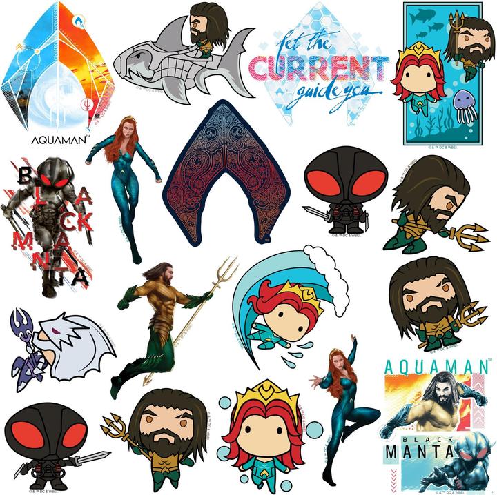 Actual product image Aquaman Deluxe Stickers (Pack of 50)