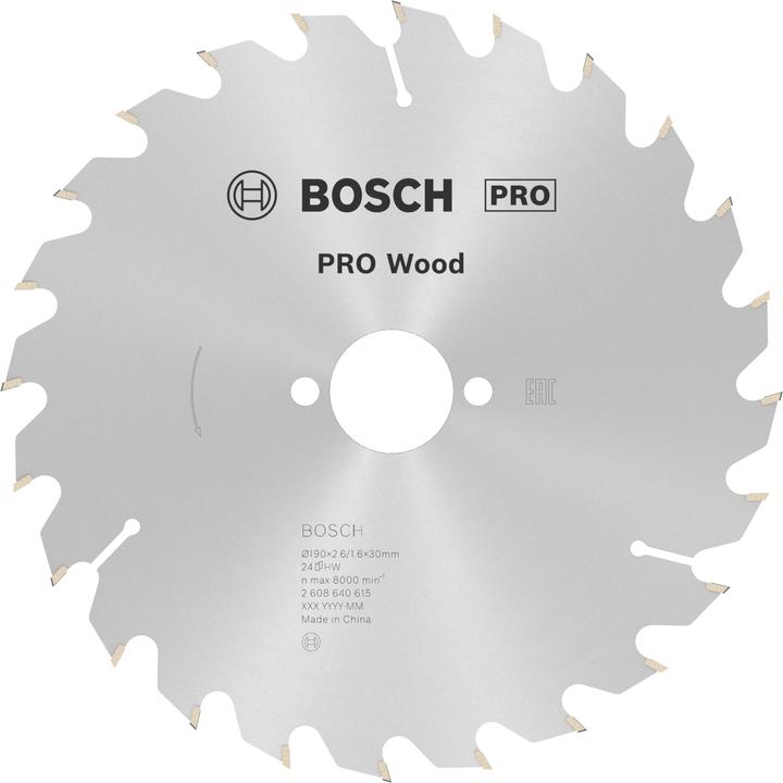 Actual product image Bosch Professional Zubehör PRO Wood circular saw blade, 190 x 2.6 x 30 mm