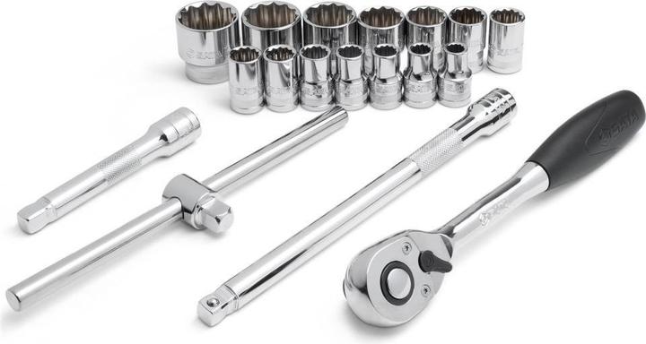 Produktbild SATA 18 Tlg. 1/2" 12-Kant Steckschlüssel Satz, metrisch