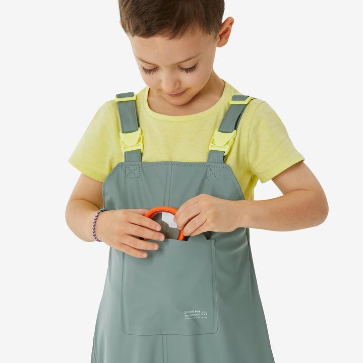 Produktbild Quechua Regenhose Latzhose Kinder wasserdicht Wandern - MH900 grün (102)
