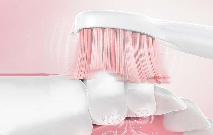 Actual product image Fairywill toothbrush tips E11 (pink) (4 x)
