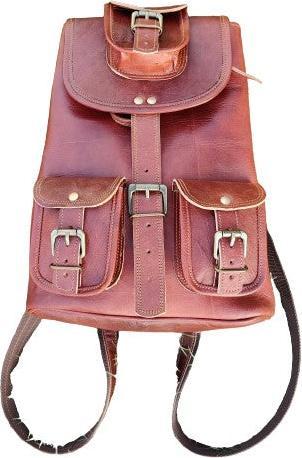 Only-Bags.Store Leder-Rucksack, Brauner Leder-Rucksack, Leder-College-Tasche, Rucksack Rucksack für Männer und
