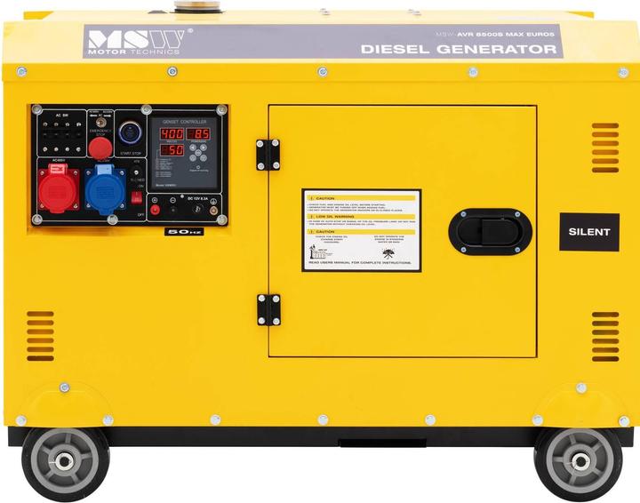 Image du produit MSW Groupe électrogène diesel - 7220 / 8500 W - 30 L - 240/400 V - mobile - AVR - Euro 5 (8500 W, 30 l)