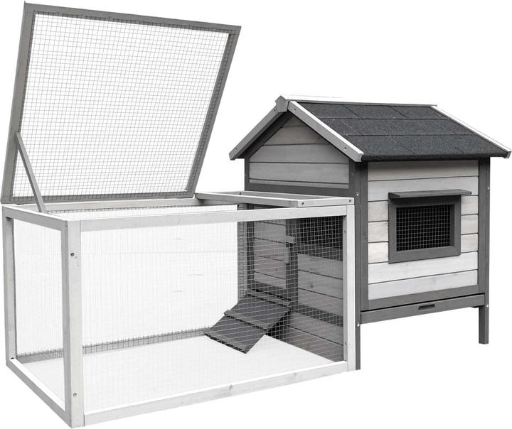 Immagine prodotto Wiltec Conigliera 1460x750x830mm Recinto per conigli ruspanti Gabbia per conigli Piccoli animali