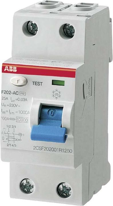Actual product image ABB F202F-25/0,03 RCD switchÂ 2P, type F, 25A, 30mA F202F-25/0,03