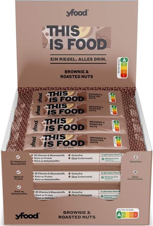 Image du produit YFood Brownie & Noix grillées (Noix, Brownie, 12 pcs, 720 g)