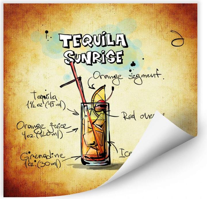 Immagine prodotto Trenddeko Tequila Sunrise - Ricetta (30 x 30 cm)