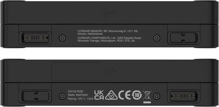 Actual product image Corsair iCUE LINK QX120 RGB 120 mm PWM fan (black, starter kit) (120 mm, 3 x)