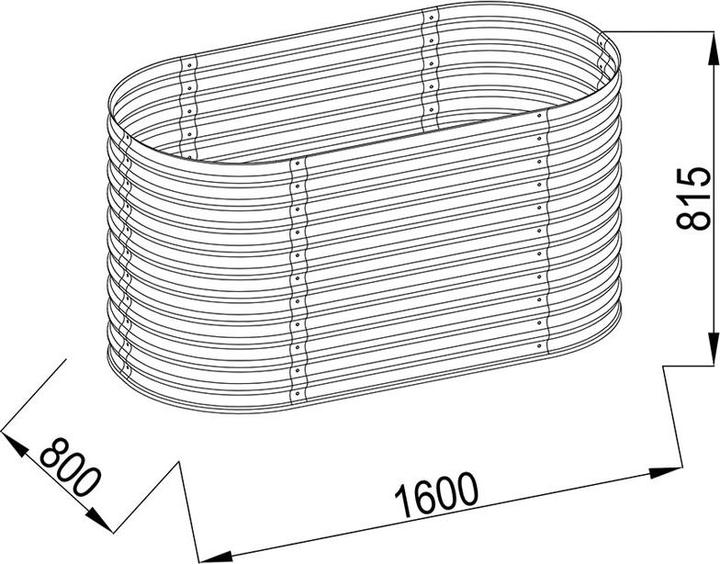 Actual product image NoName Raised bed Silo oval anthracite 160 x 80 x 82 cm