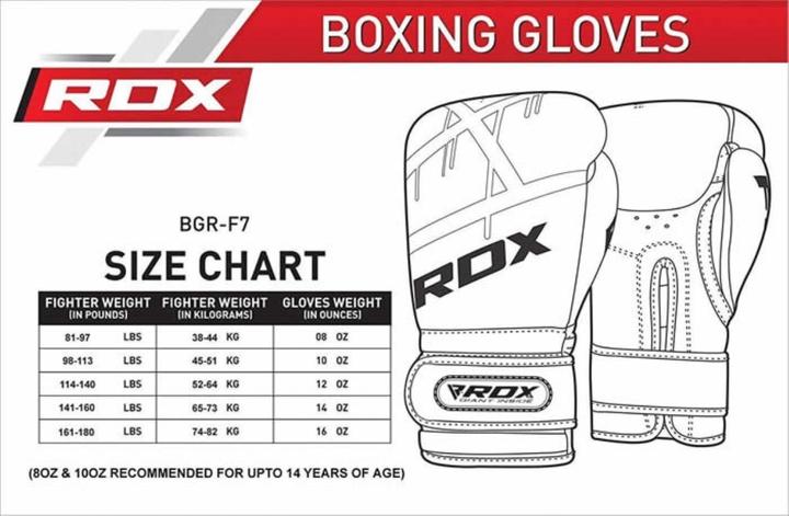 Immagine prodotto Rdx Guanto Da Boxe Bgr-F7 Rosso (16 OZ, Taglia unica)