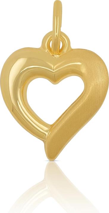 Muau Pendant heart yellow gold 750, 16x11mm (750/18K Gelbgold)