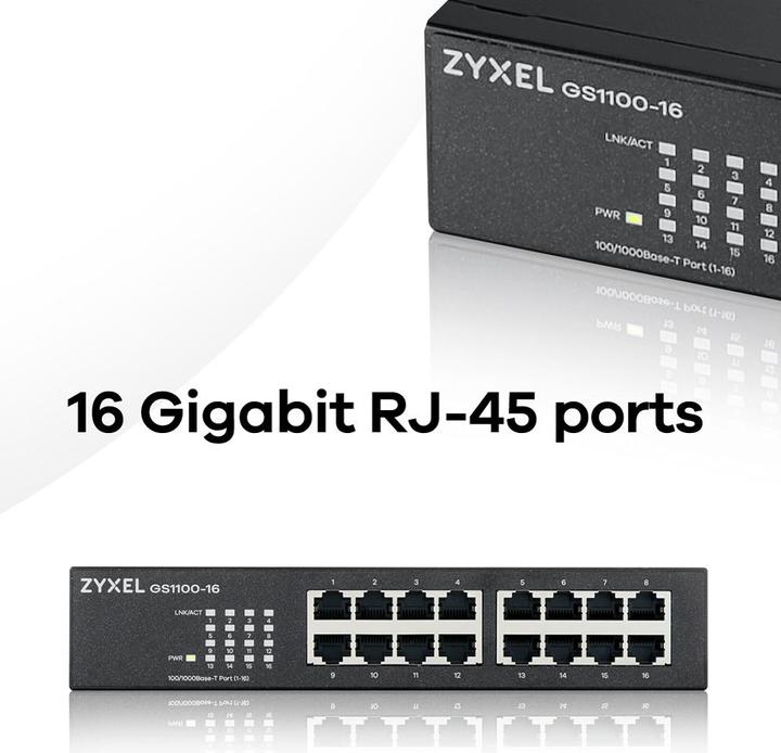 Actual product image Zyxel GS1100-16 V3 (16 Ports)