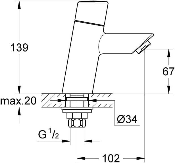 Produktbild Grohe Feel Standventil, 1/2" XS-Size