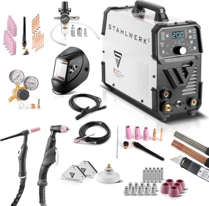 Stahlwerk Combination welding machine DC TIG 200 Puls Pro 4-in-1 CUT fully equipped
