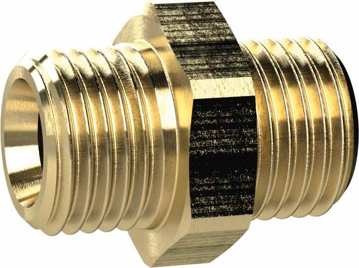 Riegler MS2521818 Double threaded nipple, brass CW614N, SW 14, G 1/8" x G 1/8"