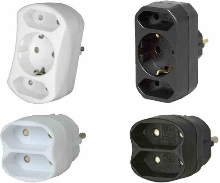Kopp Adattatore per 2x Europa 1776.0200.9 e 1x Schuko bianco