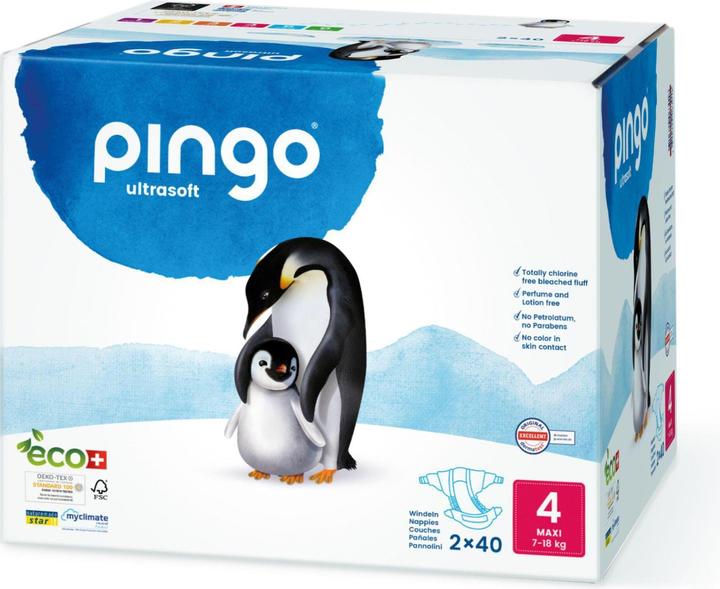Produktbild Pingo Ökowindeln (Gr. 4, Tragepack, 80 Stück)