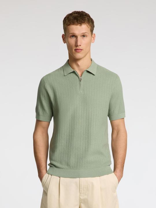 Actual product image Selected Homme Slhcran Ss Knit Structure Half Zip Polo (XXL)