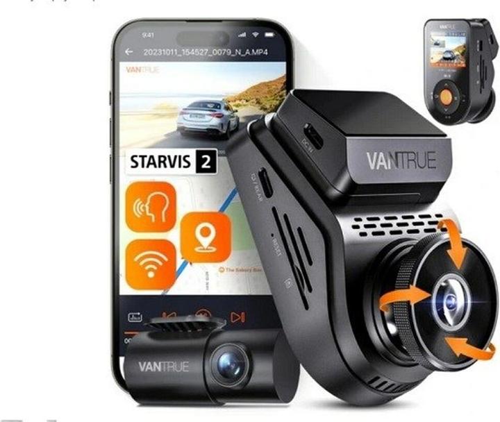 Vantrue Videoregistratore S1 PRO Sonnet (Display integrato, WiFi, Ricevitore GPS)