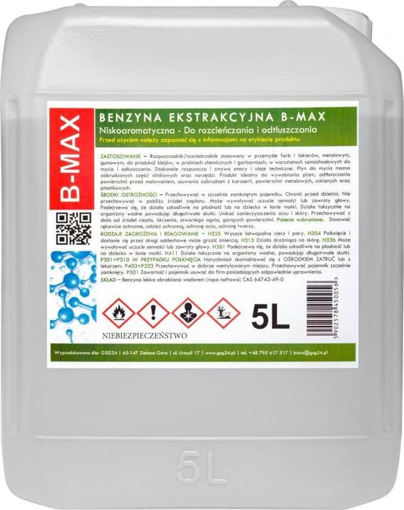 Actual product image Gsg24 Odorless extraction gasoline B-MAX 5L