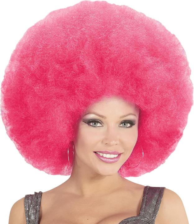 Actual product image Widmann Fuzzy wig pink - costume wig for carnival