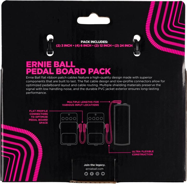Actual product image Ernie Ball Ball 6224 Flat Ribbon Patch Cables Pedal Board Pack (various lengtes) (0.69 m)