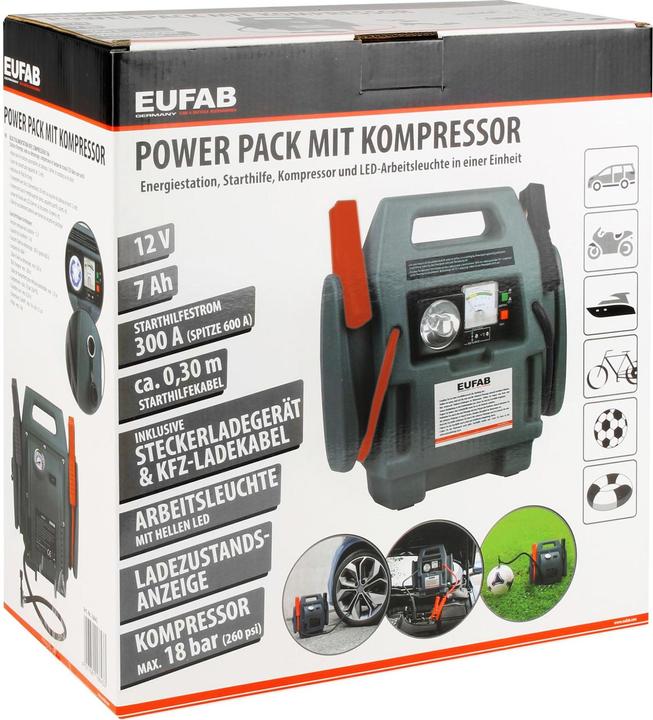 Produktbild Eufab Powerpack mit Kompressor (600 A, 7000 mAh)