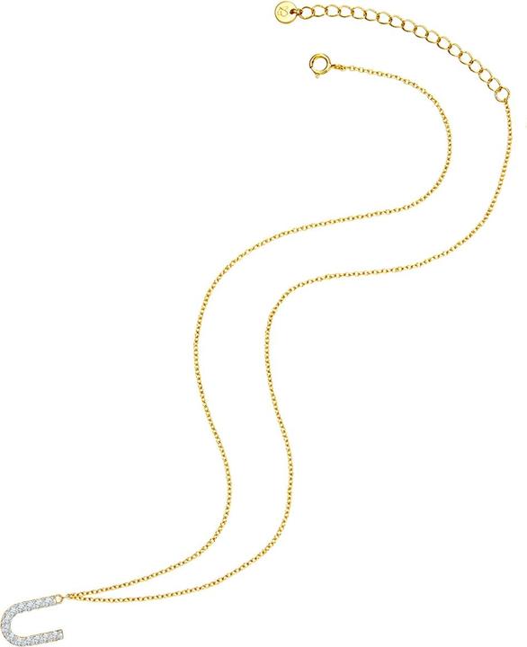 Image du produit Glanzstücke München Femme lettre U argent sterling zirconium or jaune 45,0 cm chaîne de base + 5,0 cm extension - 32156 (Argent Sterling, 40 - 45 cm)