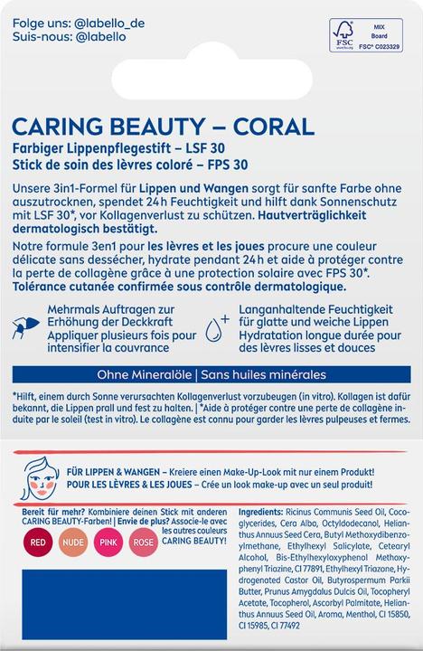 Produktbild Labello Caring Beauty Coral Stick 4.8g (Pflegestift)