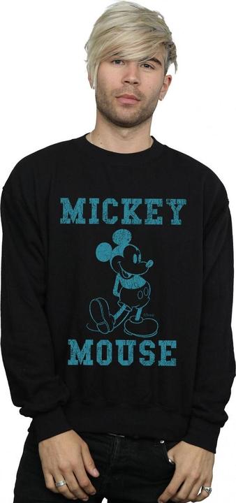 Actual product image Disney Mens Mickey Mouse Distressed Kick Mono Sweatshirt (L)