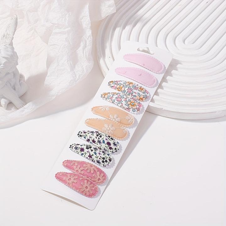 Produktbild Activity Board 10 Stück Baby gestreifte karierte florale Haarspangen, dekorativer Haarschmuck (10 Stk.)