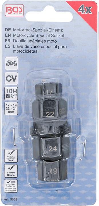 Produktbild BGS Motorrad-Spezial-Einsatz Antrieb 10 mm (3/8") 17 - 19 - 22 - 24 mm