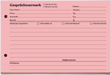 Actual product image Soldan SoldanPlus Call note 1201400 DIN A5 landscape 100 sheets red (1201400) (A5)