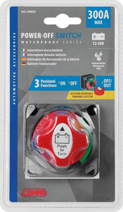 Actual product image Lampa Design Disconnect switch for battery with three positions, 12/50V