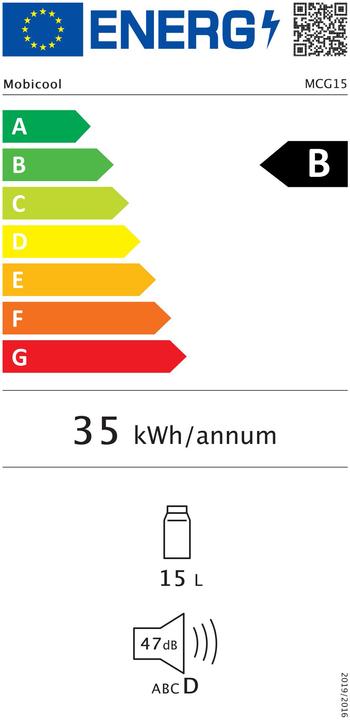 Energie-Label Mobicool MCG15 (15 l)