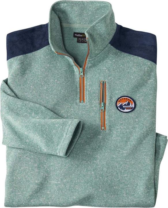 Immagine prodotto Atlas For Men Maglia con zip a contrasto in pile spazzolato da uomo (L)