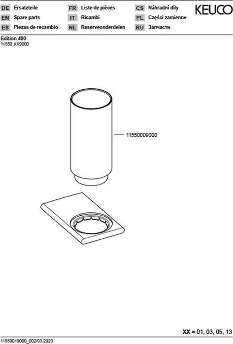 Actual product image Keuco Glass holder Edition 400 real crystal glass/chrome 11550